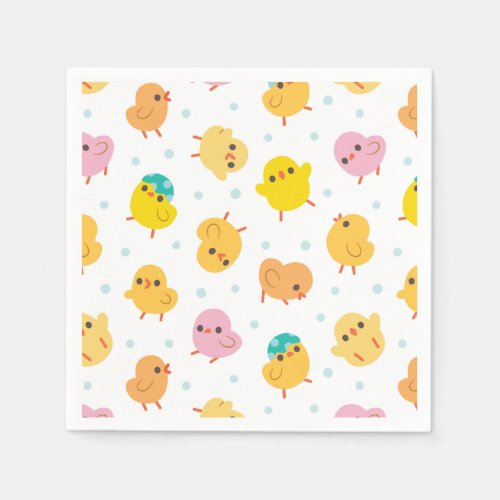 Baby Chicks Polka Dots Pattern Napkins