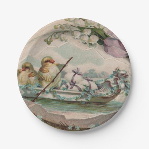 Baby Chicks Rowing Easter Paper Plates