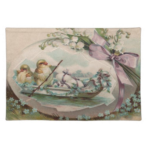 Baby Chicks Rowing Vintage Easter Placemats