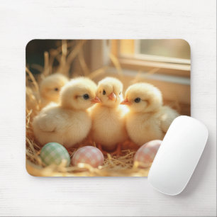 Baby Chicks With Gingham Eggs Mouse Pad