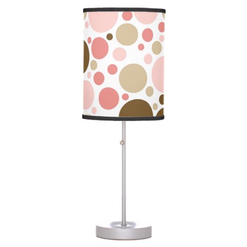 BabyChild Room Lamp PinkBrown Dots  Table Lamp