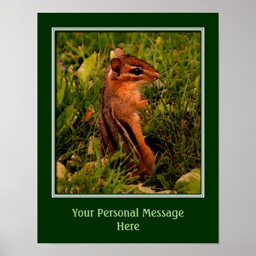 Baby Chipmunk Animal Art Create Your Own Poster