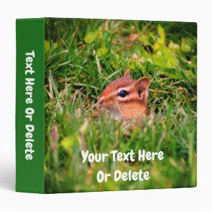 Baby Chipmunk Peeking Nature Animal Personalized 3 Ring Binder