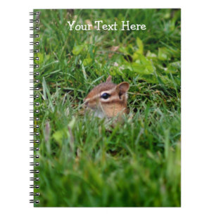 Baby Chipmunk Peeking Nature Art Notebook