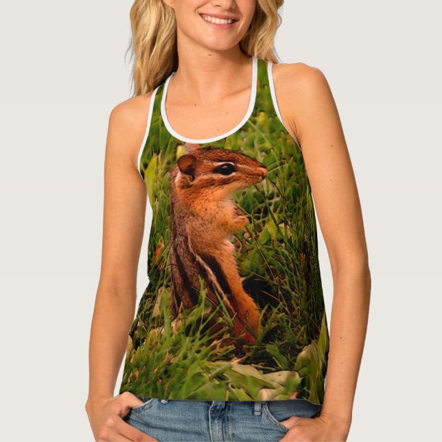 Baby Chipmunk Wildlife Animal Art  Tank Top (Front)