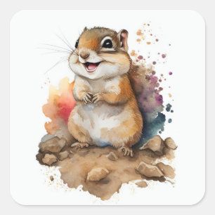 Baby Chipmunk Woodland Animal Art sticker