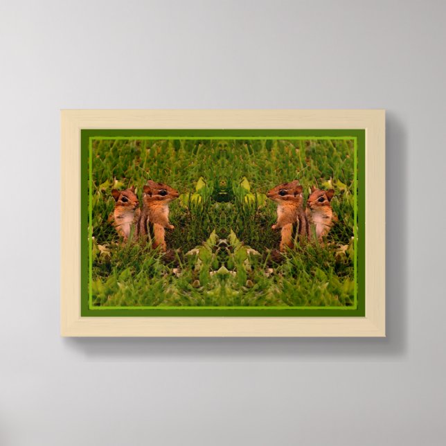 Baby Chipmunks Abstract Animal Art Framed Art (Framed Front)