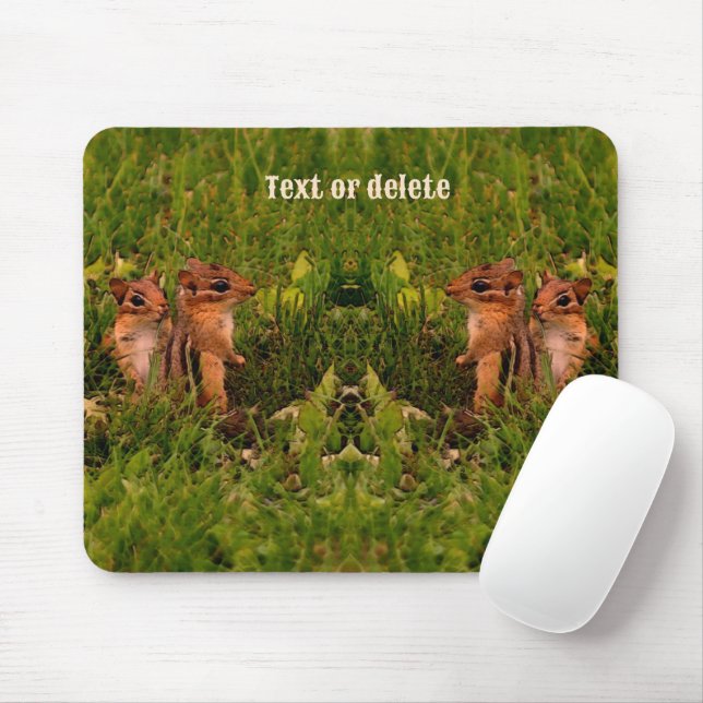 Baby Chipmunks Animal Art Personalized Mouse Pad (With Mouse)