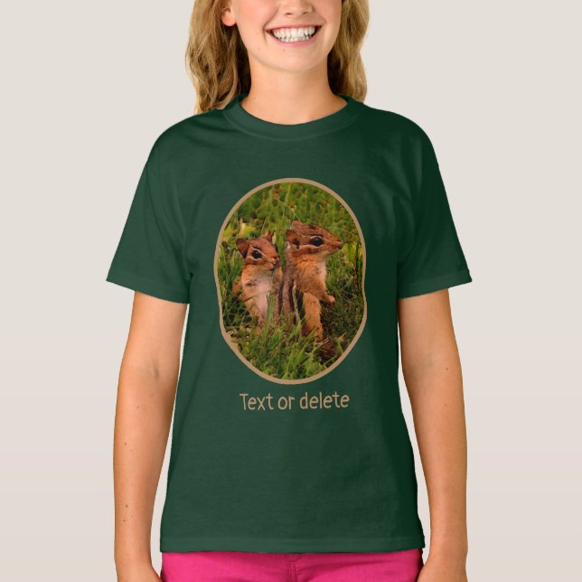 Baby Chipmunks Animal Art Personalized   T-Shirt (Front)