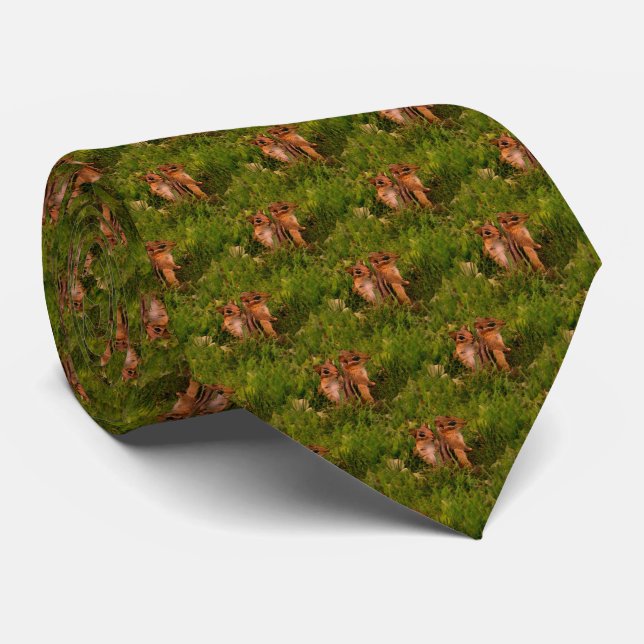 Baby Chipmunks Animal Nature Art  Neck Tie (Rolled)