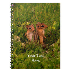 Baby Chipmunks Animal Nature Art Notebook