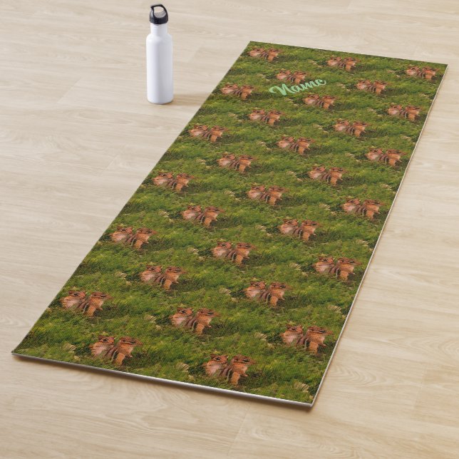 Baby Chipmunks Animal Nature Art   Yoga Mat (In Situ)