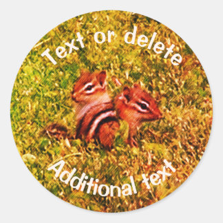 Baby Chipmunks Art Cute Personalized Classic Round Sticker