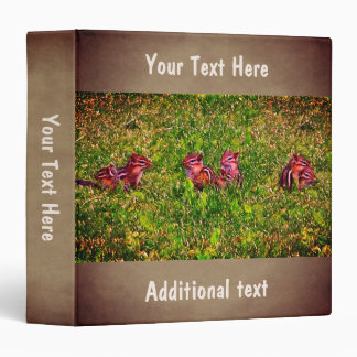 Baby Chipmunks Collage Animal Personalized 3 Ring Binder