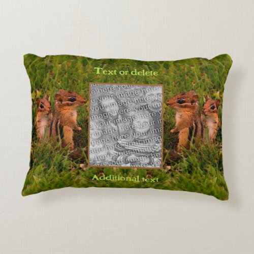 Baby Chipmunks Frame Create Your Own Photo Accent Pillow