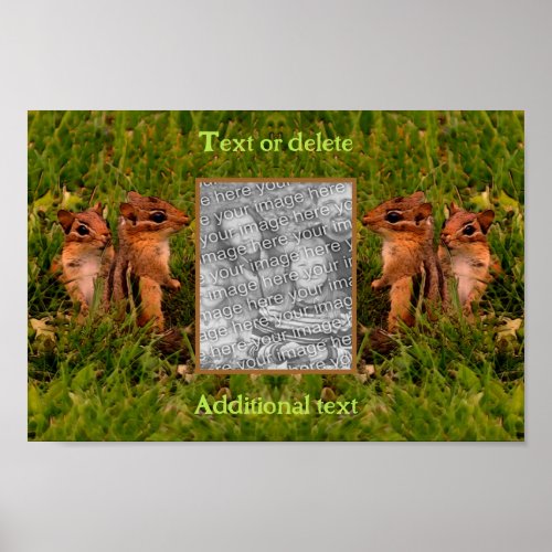 Baby Chipmunks Frame Create Your Own Photo Poster
