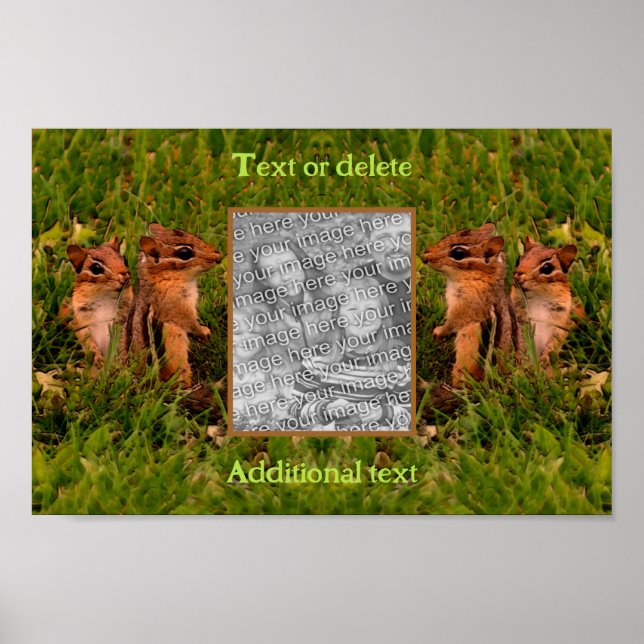 Baby Chipmunks Frame Create Your Own Photo Poster (Front)