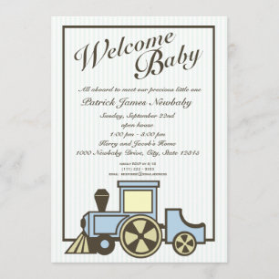 Baby Choo Choo Train Open House Invitation