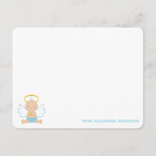 Baby Christening Flat Thank You Notes Invitation