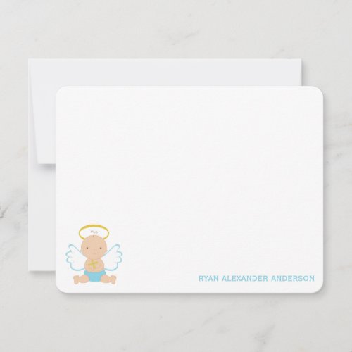 Baby Christening Flat Thank You Notes Invitation
