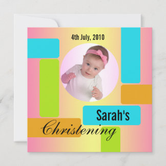 Baby Christening Invitation Multicolor