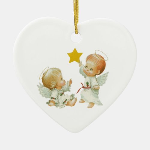 Baby Christmas Angels Ceramic Ornament