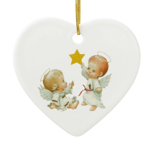 Baby Christmas Angels Ceramic Ornament