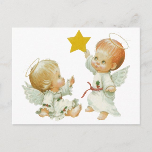 Baby Christmas Angels Holiday Postcard (Front)