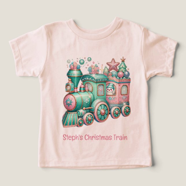 Baby Christmas Choo Choo Train Toddler T-shirt (Design Front)