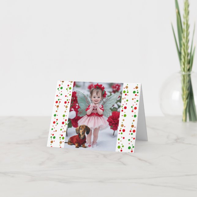 Baby Christmas Fairy with Dachshund Card (Front)