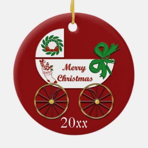 Baby Christmas ornament carriage