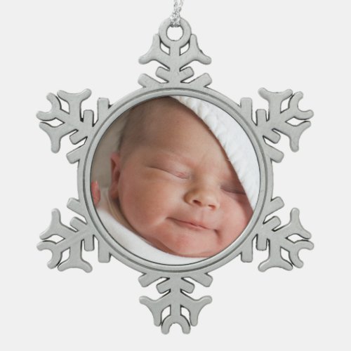 Baby Christmas Photo Snowflake Holiday Ornament