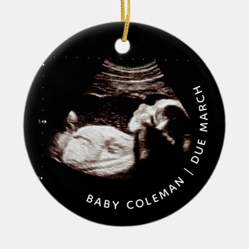 Baby Christmas Pregnancy Coming Soon Photo Ceramic Ornament