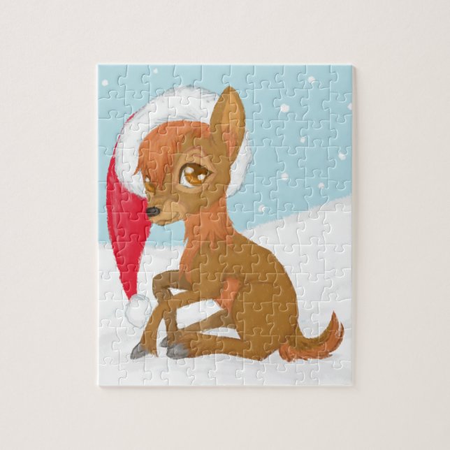 Baby Christmas Reindeer Jigsaw Puzzle (Vertical)