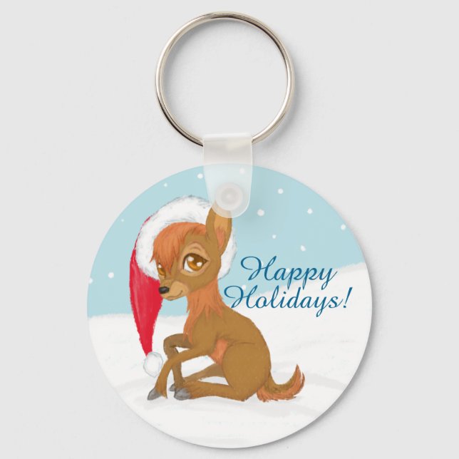 Baby Christmas Reindeer Keychain (Front)