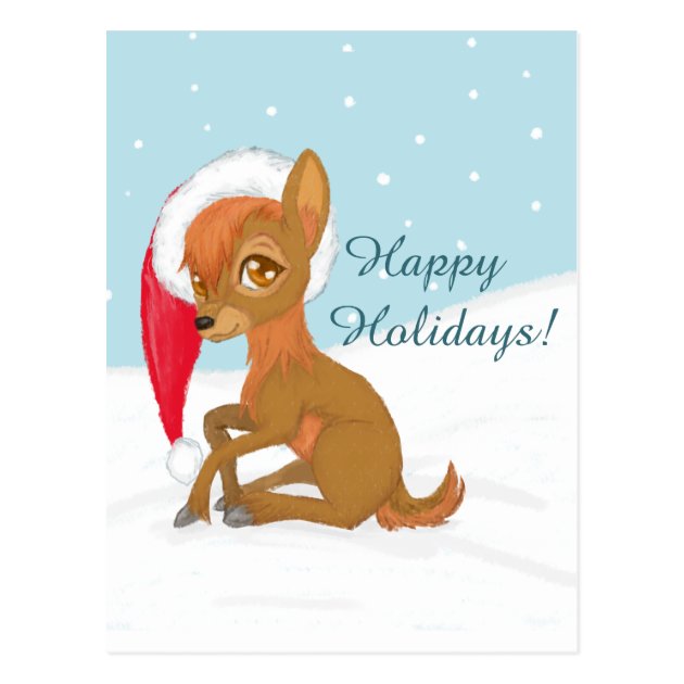Baby Christmas Reindeer Postcard