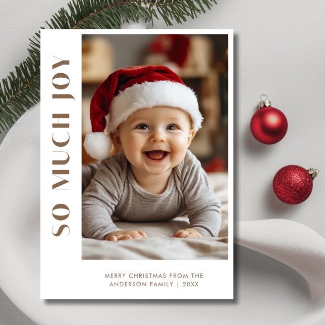 Baby Christmas So Much Joy Kid Funny Photo Holiday Card (Creator Uploaded)