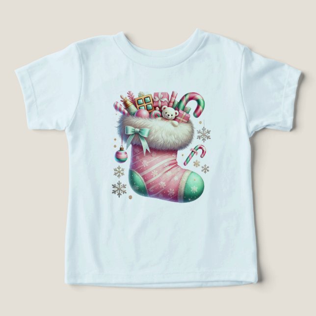 Baby Christmas Stocking Toys Candy Toddler T-shirt (Design Front)