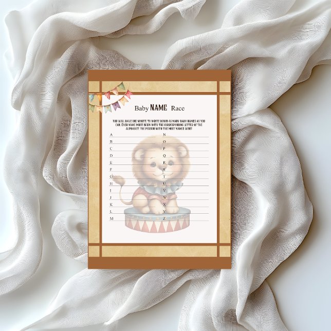 Baby Circus_  Baby Name Race Game Letterhead (Creator Uploaded)
