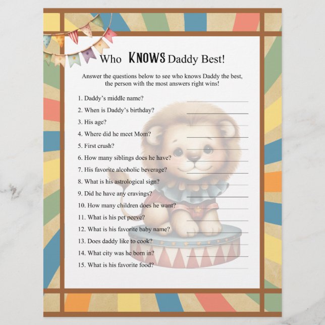 Baby Circus_  Knows Daddy Best Game Letterhead (Front)