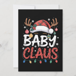 Baby Claus Christmas Santa Hat Antlers Xmas Lights Invitation