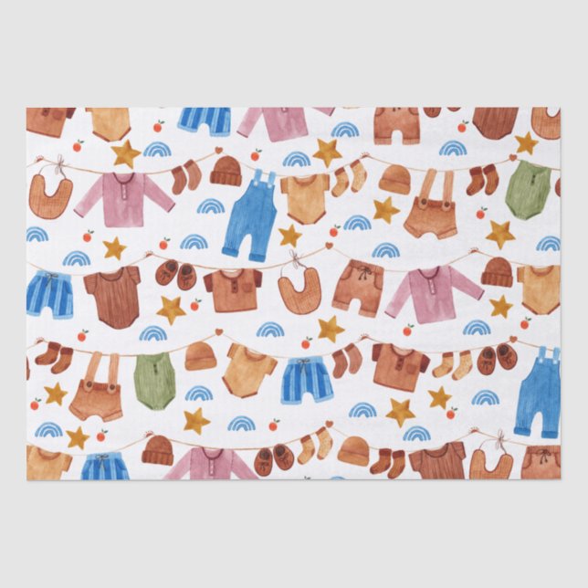  Baby Clothes Baby Shower Birthday Tissue Paper (Front)