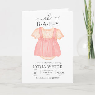 Baby Clothes Baby Shower Invite, Girl baby Shower Invitation