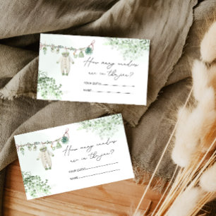 Baby Clothes Boho Eucalyptus How Many Candies Enclosure Card