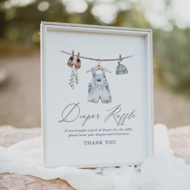 Baby Clothes Boy Baby Shower Diaper Raffle Sign (Creator Uploaded)