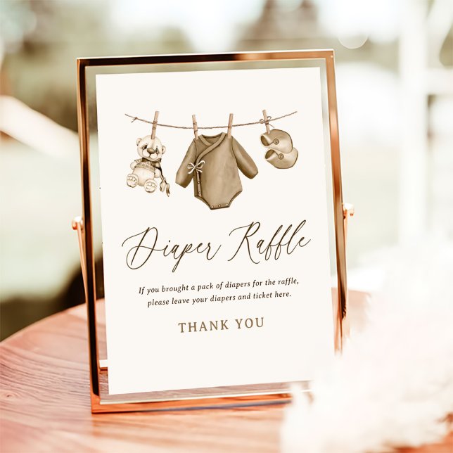 Baby Clothes Boy Baby Shower Diaper Raffle Sign (Creator Uploaded)