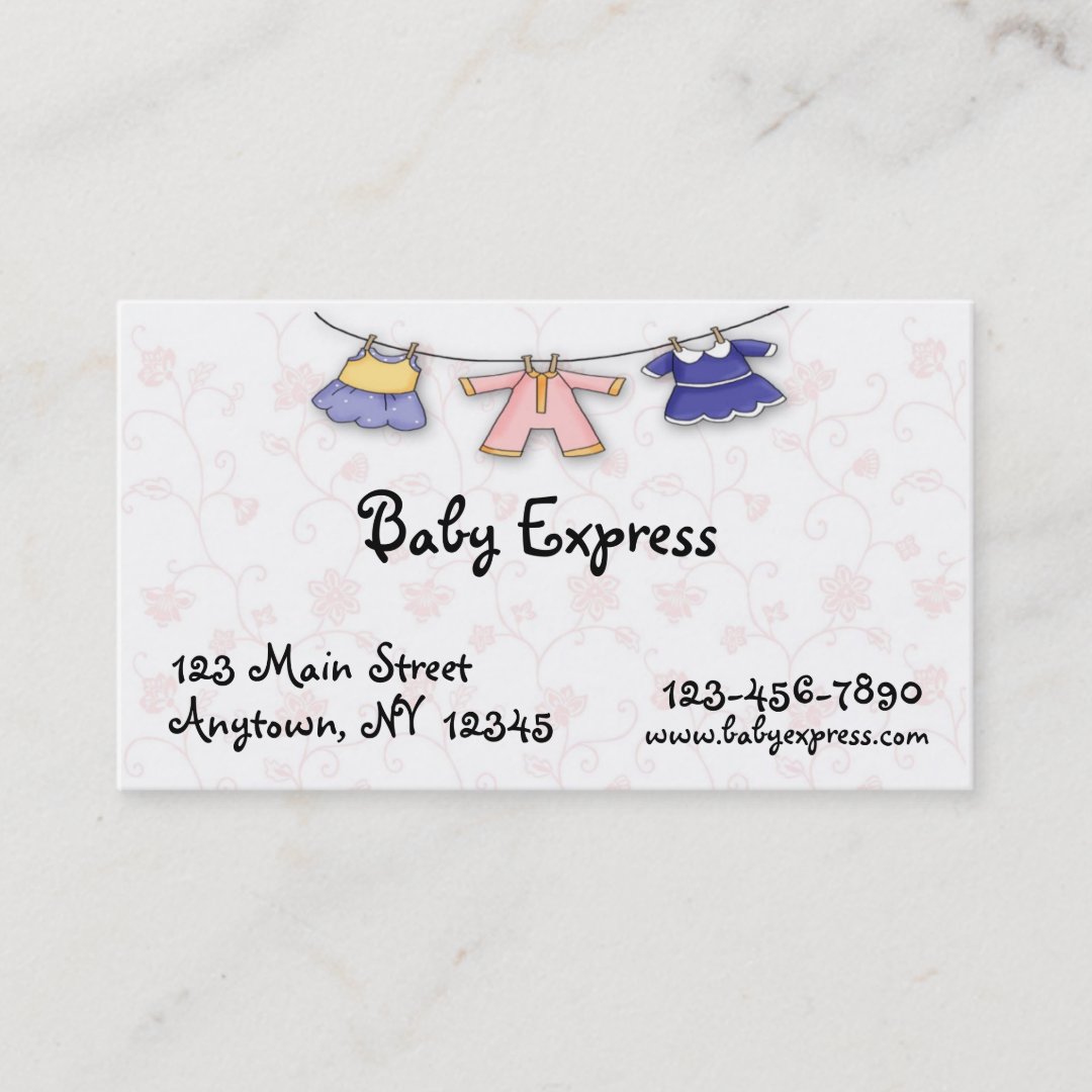 Baby Clothes Business Card Zazzle