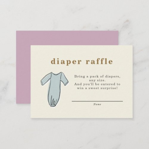 Baby Clothes Diaper Raffle Baby Shower  Enclosure Card