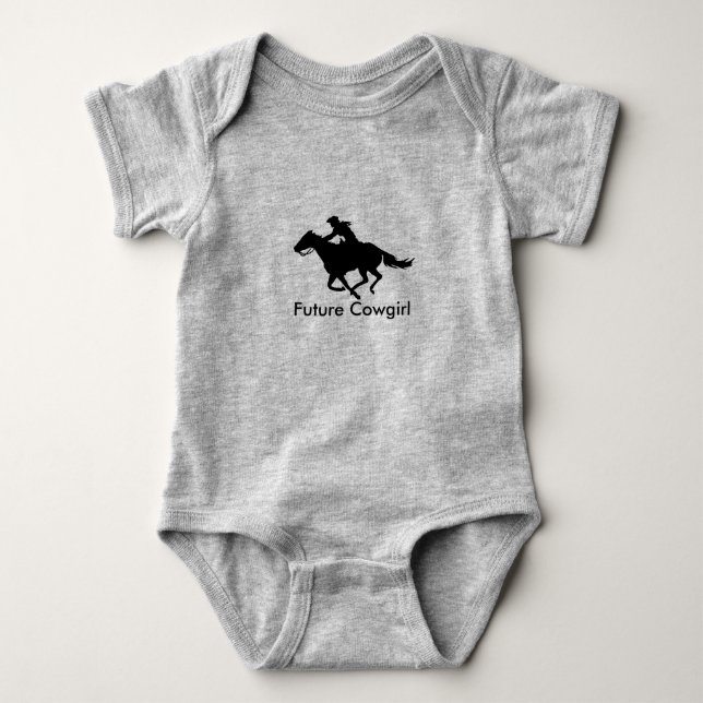 Baby Clothes Future Cowgirl Western Barrel Racer Baby Bodysuit (Front)