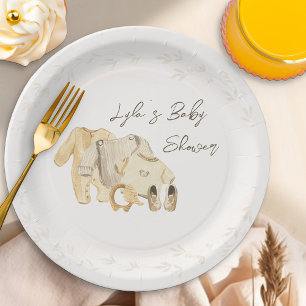 Baby Clothes Gender Neutral Baby Shower Paper Plates
